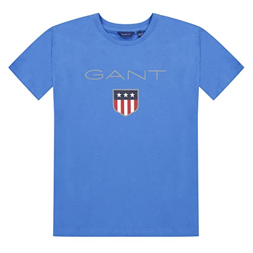 GANT Jungen Shield SS T-Shirt, Palace Blue, 176 von GANT