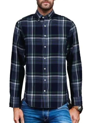 GANT Mens Regular Indigo Twill Check Shirt Dark Indigo (as8, Alpha, m, Regular, Regular) von GANT