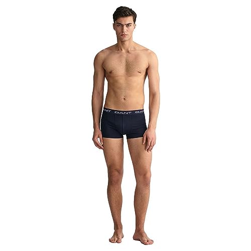 GANT Herren Trunk 3-Pack Boxershorts, Marine, L EU von GANT