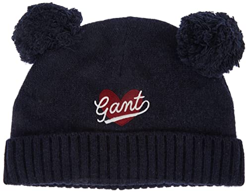 GANT Mädchen D2. Pompom Heart Beanie-Mütze, Evening Blue, S/M von GANT