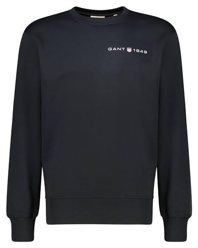 GANT Herren Printed Graphic C-Neck Sweatshirt, Schwarz, L EU von GANT