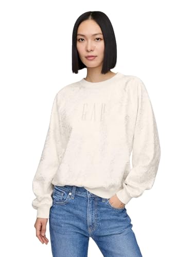 GAP Damen Logo Raglan Crewneck Sweatshirt, Elfenbein Frost, XXL GAP Damen Logo Raglan Crewneck Sweatshirt, Elfenbein Frost, XXL von GAP