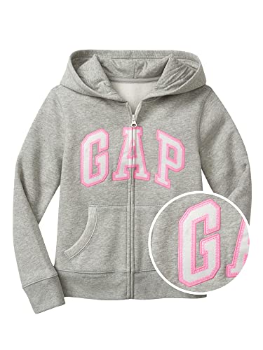 GAP Mädchen Logo Hoodie Hooded Full Zip Sweatshirt, Grau meliert, M von GAP