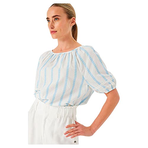 Garcia Damen Shirt Short Sleeve Bluse, Off White, XL von GARCIA DE LA CRUZ