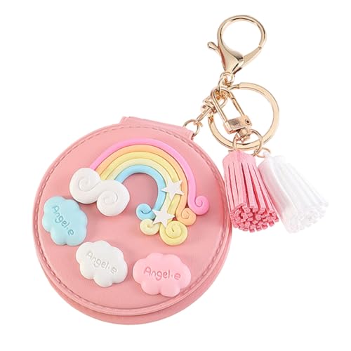 GAROZATION PU Kosmetikspiegel Schlüsselanhänger Mit Regenbogen Quasten Kreativer Handspiegel Für ädchen Praktischer Makeup Spiegel Für Handtasche Und Reiseaccessoire GAROZATION PU Kosmetikspiegel Schlüsselanhänger Mit Regenbogen Quasten Kreativer Handspiegel Für ädchen Praktischer Makeup Spiegel Für Handtasche Und Reiseaccessoire von GAROZATION