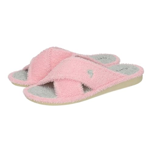 GARZON P726.130 Hausschuhe für Damen, Rosa, Frottee, mit gekreuzten Riemen, rutschfeste Sohle, Hausschuhe, Rosa, 41 EU GARZON P726.130 Hausschuhe für Damen, Rosa, Frottee, mit gekreuzten Riemen, rutschfeste Sohle, Hausschuhe, Rosa, 41 EU von GARZON