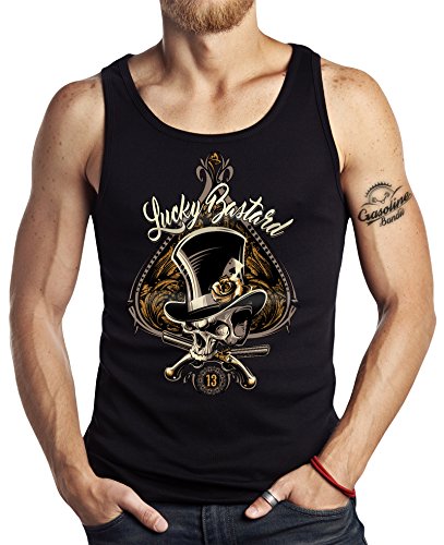 Gambler Tank-Top: Lucky Bastard-XL von Gasoline Bandit