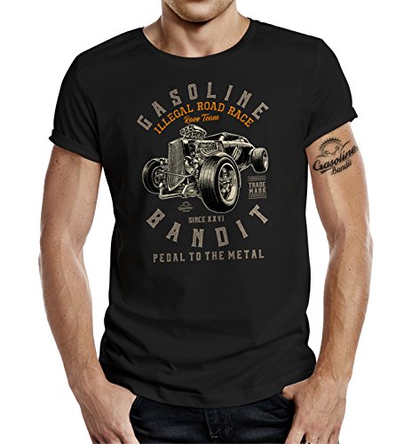 Gasoline Bandit Original Rockabilly Biker Racer Design T-Shirt: Hot Rod Race-M von Gasoline Bandit