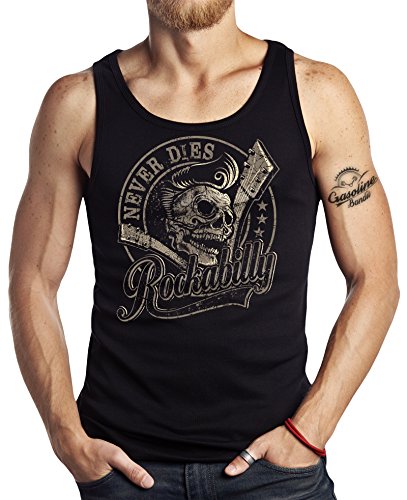 Gasoline Bandit Hot-Rod Biker Racer Tank-Top: Rockabilly Never Dies!-L von Gasoline Bandit