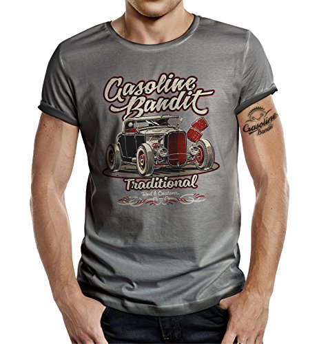 Körperbetontes Slimfit Hot Rod Racer T-Shirt im Used Vintage Look: Rockabilly Traditional XXL von Gasoline Bandit