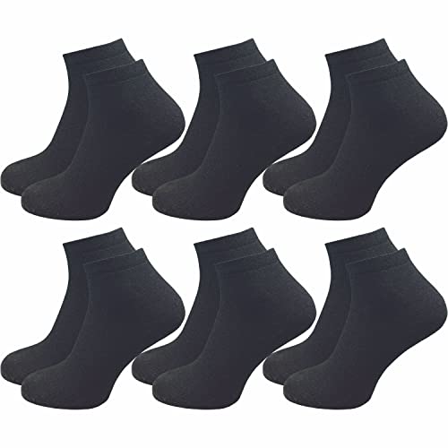 GAWILO Damen Quarter Socken ohne drückende Naht (6er-Pack) Schwarz, 35-38 von GAWILO