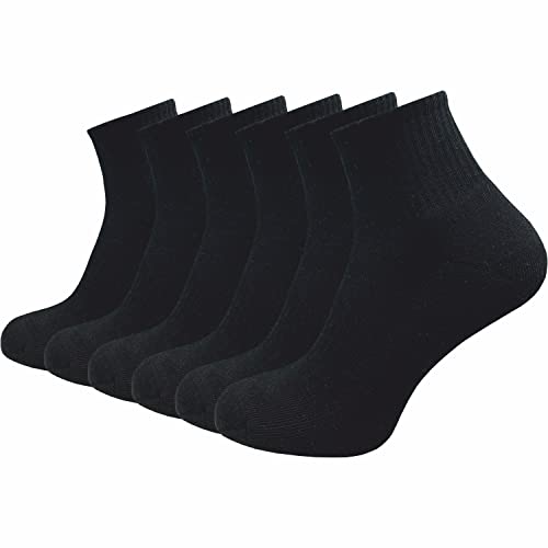 GAWILO Damen Tennissocken (6 Paar) | Sportsocken aus 80% Baumwolle mit einer gepolsterten Sohle | ideal auch als Freizeitsocken in Ihren Sneakern | ohne drückende Naht über den Zehen (39-42, schwarz) von GAWILO