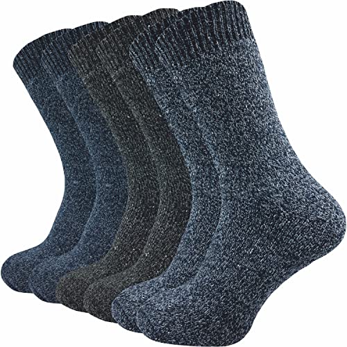 GAWILO 6 Paar warme Herren Thermo Norweger Socken – mit hohem Wollanteil - Vollplüsch (47-50, farbig 1) von GAWILO