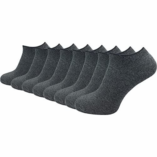 GAWILO Damen & Herren Sneaker Socken aus 100% reiner Baumwolle (8 Paar) | kurze & dünne Natur Füßlinge | ohne drückende Naht über den Zehen | verstärkt & atmungsaktiv (39-42, grau) von GAWILO