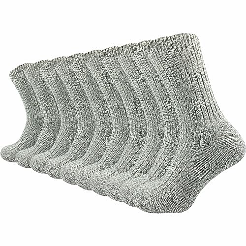 GAWILO warme Herren Arbeitssocken mit Wolle (10 Paar) dicke Norweger Socken mit gepolsterter Frotteesohle | Ideale Winterstrümpfe gegen kalte Füße (51-54, grau) von GAWILO