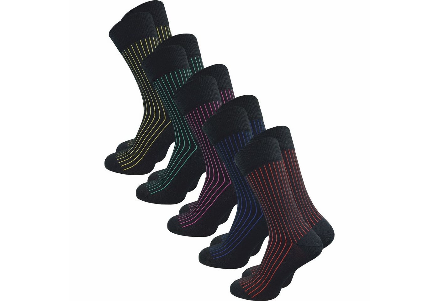 ca·wa·so Socken für Herren mit Shadow Effekt - zweifarbiger Effekt durch Rippstruktur (5 Paar) moderne Herren Business Socken mit Hinguck Garantie von GAWILO