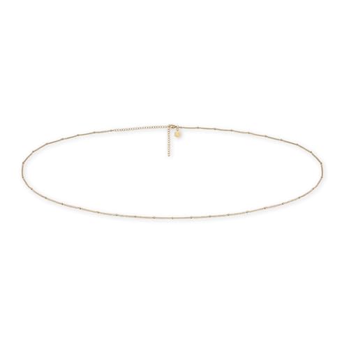 GD GOOD.designs Bauchkette gold - verstellbare Kette mit kleinen Perlen Dots (78-93cm) mit 18K Vergoldung I Wasserfeste Körperkette für Damen I Hautverträgliche Body Chain von GD GOOD.designs