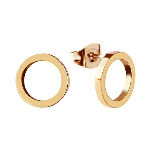 Ohrstecker Kreis Gold für Damen - Runde Edelstahl Ohrringe - Wasserfest I Goldener Ohrschmuck mit 18K Vergoldung Inkl. Geschenkbox von GD GOOD.designs