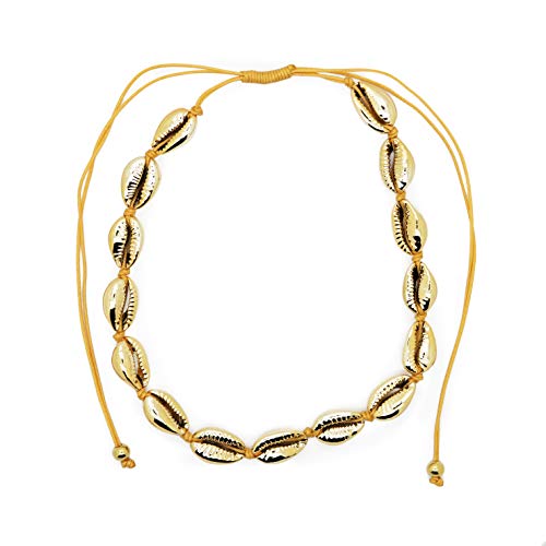 GD GOOD.designs Damen Muschel Choker (Gold) Shell Halskette mit echten Muscheln & 18K Gold Beschichtung Muschelarmband Muschelschmuck echtemuscheln naturmuscheln von GD GOOD.designs