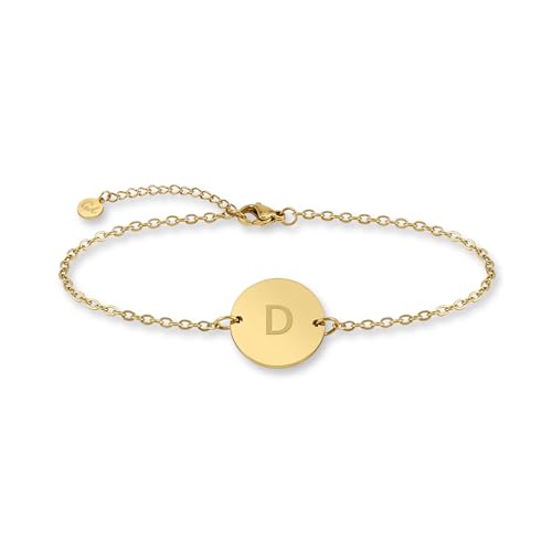 GD GOOD.designs Initialen Armband für Frauen | Mädchen mit Gravur D Dörte Dagmar Dana Daniela Daphne Daria Defne Delia Denise Diana Dora Doreen Doris Dorit Dorothea Damian Daniel David Dean Dennis von GD GOOD.designs