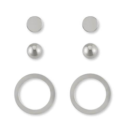 Ohrstecker Set Silber für Damen - drei silberne, hautverträgliche Stecker Ohrringe I Ohrschmuck aus hautverträglichem Edelstahl von GD GOOD.designs