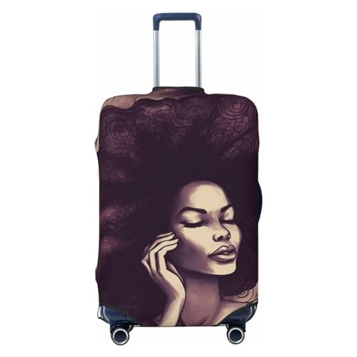 GDSHJKLW Reisegepäckhülle für Damen, Motiv: afrikanisches Haar, waschbar, elastisch, kratzfest, Gepäckschutz, passend für Koffer von 45,7 - 81,3 cm, Schwarz, Schwarz , L GDSHJKLW Reisegepäckhülle für Damen, Motiv: afrikanisches Haar, waschbar, elastisch, kratzfest, Gepäckschutz, passend für Koffer von 45,7 - 81,3 cm, Schwarz, Schwarz , L von GDSHJKLW