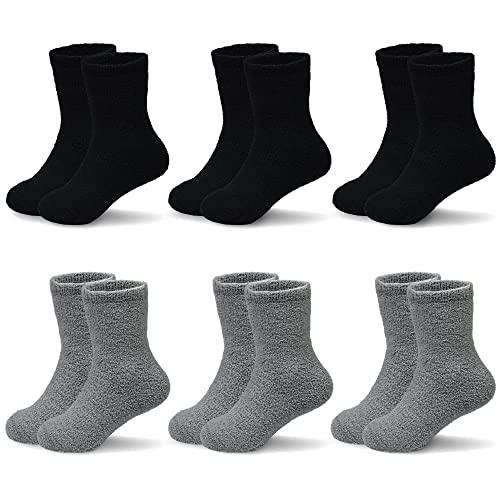 GENTABY Kinder Jungen Mädchen Winter socken - 6 Paar Kleinkinder Bettsocken für 4-6 Jahren Kinder Flauschig Weiche Socken warme Heimsocken für Jungen Größe 24-30 31-34 GENTABY Kinder Jungen Mädchen Winter socken - 6 Paar Kleinkinder Bettsocken für 4-6 Jahren Kinder Flauschig Weiche Socken warme Heimsocken für Jungen Größe 24-30 31-34 von GENTABY