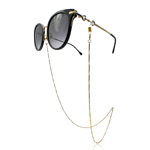 GERNEO® – Phuket – Premium Brillenkette Damen & Brillenband Damen in diversen Farben – 18 Karat vergoldet in Gold – Unisex für Lesebrille & Sonnenbrille von GERNEO