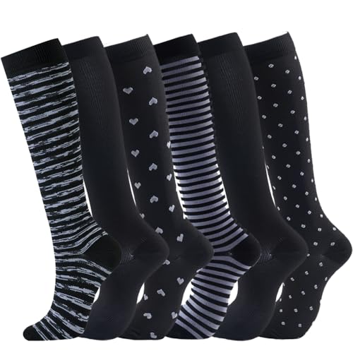 GEYIWSSXY 6 Paar Kompressionsstrümpfe für Herren Damen Bunte Stützstrümpfe für Sport Laufen Reisen Radsport Kniestrümpfe GEYIWSSXY 6 Paar Kompressionsstrümpfe für Herren Damen Bunte Stützstrümpfe für Sport Laufen Reisen Radsport Kniestrümpfe von GEYIWSSXY