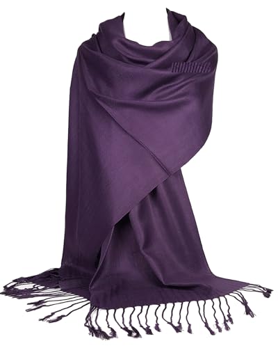 GFM® Schal im Pashmina-Stil, für alle Jahreszeiten, weich, B9, B9-aujmn-aubergine lila, 42 von GFM