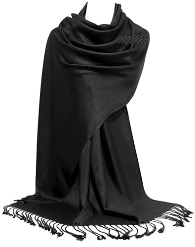 GFM® Schal im Pashmina-Stil, für alle Jahreszeiten, weich, B9, B9-kl-schwarz, 42 von GFM