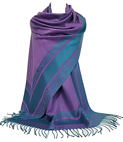 GFM® Schal im Pashmina-Stil für Damen -S1-Bknd-lila Türkis - (FRL1) (Pash-BKND-S1-LiTL) von GFM