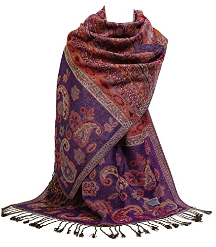 GFM® Schal mit Paisley-Mosaik-Muster, Pashmina-Stil (POLMSC), Polmsc2-jmn-lila, 42 von GFM