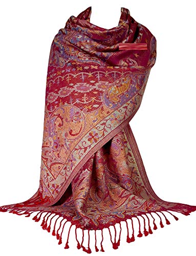 GFM Damen Mosaik Design Pashmina Stil Schal Msc1-BLL-Rot von GFM