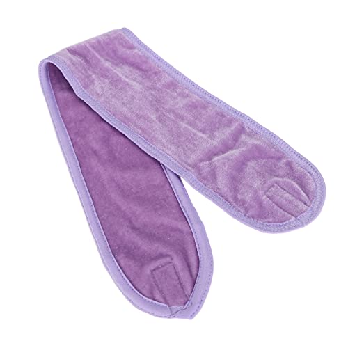 Gesichts-Spa-Stirnband, Make-up, Dusche, Bad, Sport-Stirnband, Tuch, verstellbares Stretch-Handtuch, für Zuhause, Geschenk(Lila) von GFRGFH