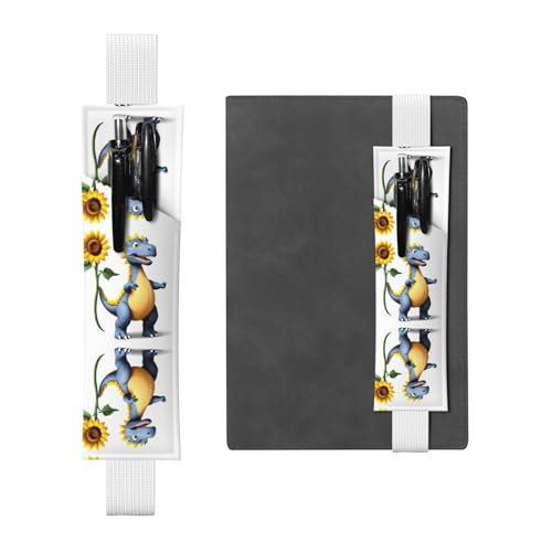 GGNKDL Leder-Stifthalter, Lesezeichen, Sonnenblumen-Dinosaurier-Muster, für Hardcover-Tagebücher, Tagebücher, Planer, verstellbarer Riemen GGNKDL Leder-Stifthalter, Lesezeichen, Sonnenblumen-Dinosaurier-Muster, für Hardcover-Tagebücher, Tagebücher, Planer, verstellbarer Riemen von GGNKDL