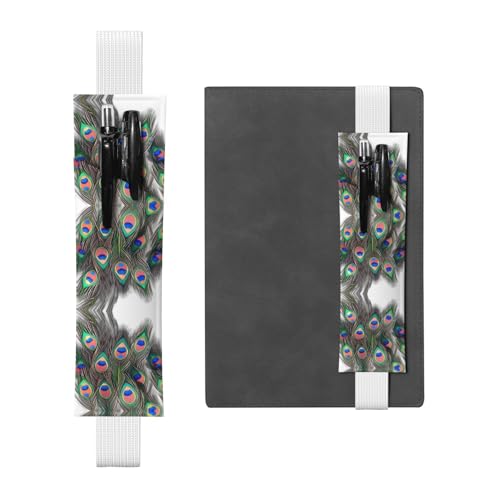GGNKDL Leder-Stifthalter, Lesezeichen, schönes Pfauenfeder-Muster, für gebundene Tagebücher, Tagebücher, Planer, verstellbarer Riemen GGNKDL Leder-Stifthalter, Lesezeichen, schönes Pfauenfeder-Muster, für gebundene Tagebücher, Tagebücher, Planer, verstellbarer Riemen von GGNKDL