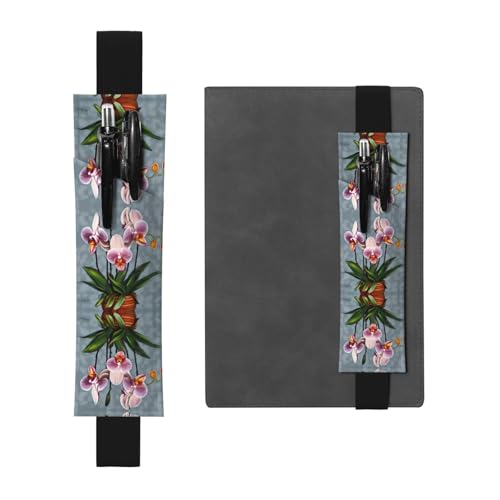 GGNKDL Leder-Stifthalter Lesezeichen blühende Orchideen Muster für gebundene Tagebücher, Planer – verstellbarer Riemen, Schwarz , Einheitsgröße GGNKDL Leder-Stifthalter Lesezeichen blühende Orchideen Muster für gebundene Tagebücher, Planer – verstellbarer Riemen, Schwarz , Einheitsgröße von GGNKDL