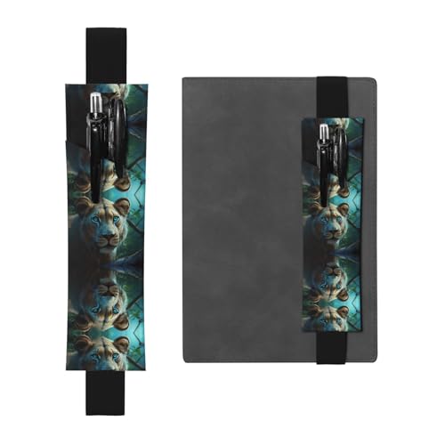 Leder-Stifthalter, Lesezeichen, GGNKDL Löwin mit blau-grünen Augen, für Hardcover-Tagebücher, Tagebücher, Planer, verstellbarer Riemen, Schwarz , Einheitsgröße Leder-Stifthalter, Lesezeichen, GGNKDL Löwin mit blau-grünen Augen, für Hardcover-Tagebücher, Tagebücher, Planer, verstellbarer Riemen, Schwarz , Einheitsgröße von GGNKDL