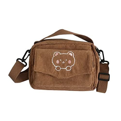 GGOOB Kawaii Geldbörse Crossbody Tasche Kawaii Geldbörse Kawaii Crossbody Tasche Kawaii Cord Geldbörse, Braun, Einheitsgröße von GGOOB