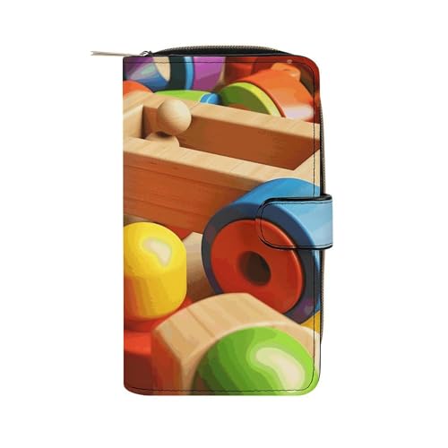 GHBNK Damen Leder Geldbörse Lange Geldbörse für Männer Nikolausmütze Geschenk und Frohe Weihnachten Wristlet Wallets mit 12 Kartenhalter Große Kapazität Münzfach, Buntes Holzspielzeug, 19.7x11x3.5cm GHBNK Damen Leder Geldbörse Lange Geldbörse für Männer Nikolausmütze Geschenk und Frohe Weihnachten Wristlet Wallets mit 12 Kartenhalter Große Kapazität Münzfach, Buntes Holzspielzeug, 19.7x11x3.5cm von GHBNK