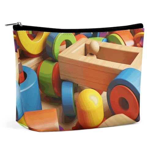 GHBNK Kosmetiktasche, tragbar, Kulturbeutel, Nikolausmütze, Geschenk und Frohe Weihnachten, Reise-Make-up-Tasche, Beauty-Organizer, Lippenstift-Tasche für Damen, Buntes Holzspielzeug, Einheitsgröße GHBNK Kosmetiktasche, tragbar, Kulturbeutel, Nikolausmütze, Geschenk und Frohe Weihnachten, Reise-Make-up-Tasche, Beauty-Organizer, Lippenstift-Tasche für Damen, Buntes Holzspielzeug, Einheitsgröße von GHBNK