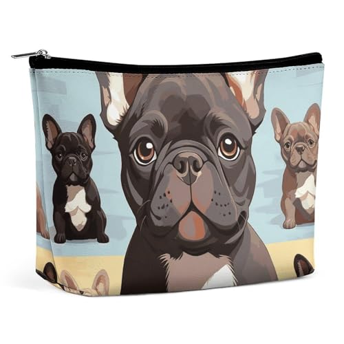 GHBNK Kosmetiktasche, tragbar, Kulturbeutel, schwarzer chinesischer Drache, Reise-Make-up-Tasche, Beauty-Organizer, Lippenstift-Tasche für Damen, Französische Bulldogge, niedlich, Einheitsgröße GHBNK Kosmetiktasche, tragbar, Kulturbeutel, schwarzer chinesischer Drache, Reise-Make-up-Tasche, Beauty-Organizer, Lippenstift-Tasche für Damen, Französische Bulldogge, niedlich, Einheitsgröße von GHBNK