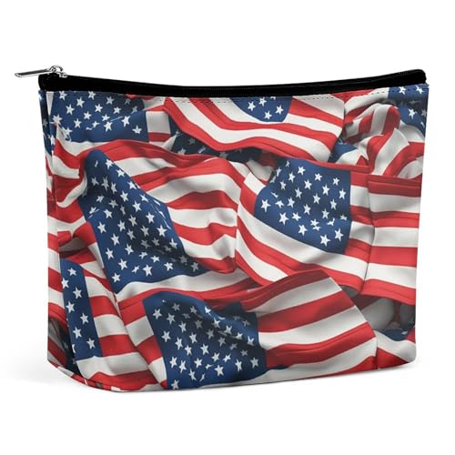 GHBNK Kosmetiktasche mit USA-Flagge, tragbare Kulturbeutel, Reise-Make-up-Tasche, Make-up-Tasche, Organizer, Lippenstift-Tasche für Damen, usa-flagge, Einheitsgröße GHBNK Kosmetiktasche mit USA-Flagge, tragbare Kulturbeutel, Reise-Make-up-Tasche, Make-up-Tasche, Organizer, Lippenstift-Tasche für Damen, usa-flagge, Einheitsgröße von GHBNK