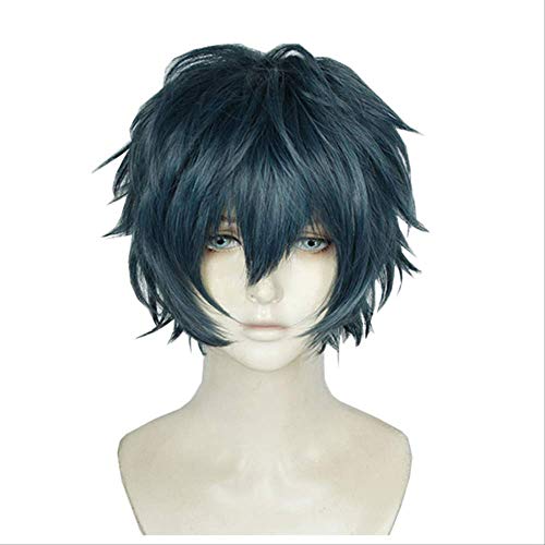 DIOCOS Arknights Faust Mephisto Pheles Cosplay Wig Ink Blue Green Synthetic Wig for Halloween Party One Size A von XINYIYI