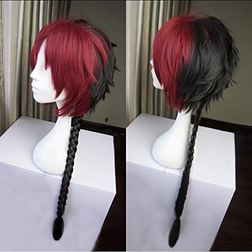 Owari no Seraph Of The End Crowley Eusford Braid Long Red And Black Gradient Heat Resistant Cosplay Costume Wig + Free Wig Cap von XINYIYI