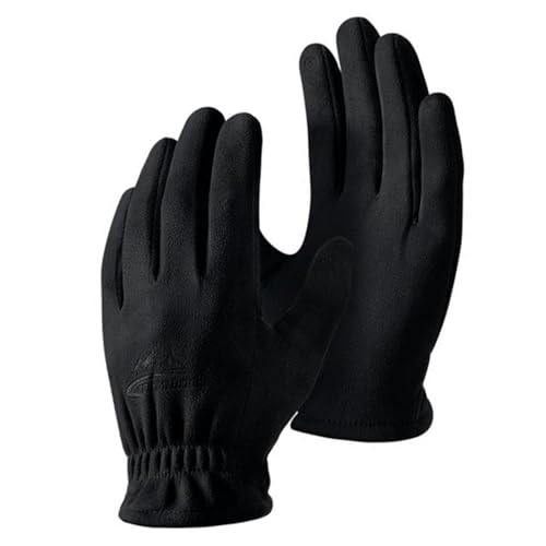 GIBZ Herren Handschuhe aus Wildleder mit Touchs Dünner Winterhandschuhe Modisch und Winddicht für Winter Freien, Schwarz, XXL von GIBZ