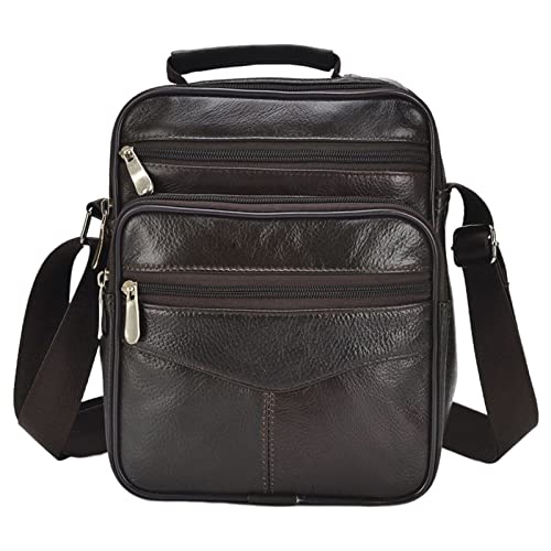 GIBZ Umhängetaschen Männer Retro Leder Umhängetasche Cross Bag Soft Handtasche für Outdoor Urlaub Kaffee Stil 1 von GIBZ