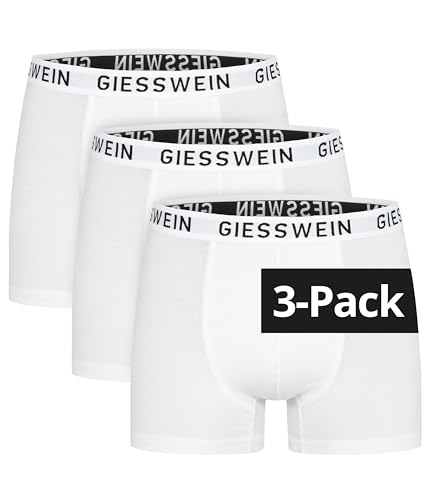 GIESSWEIN Boxershorts Herren - Bio Baumwoll Unterhosen Männer 3er Pack, ohne Etikett und extra weicher Stoff, Unterwäsche für Herren, Men’s Boxers Größen S-3XL von GIESSWEIN