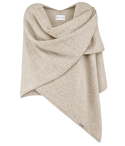 GIESSWEIN Merino Lambswool Cape - Eleganter Feinstrick Überwurf aus Lammwolle, Merinowolle Cape für Damen, XXL Umhängetuch, Poncho-Schal von GIESSWEIN